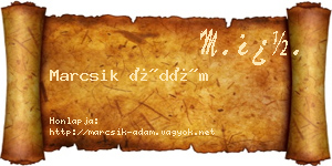 Marcsik Ádám névjegykártya